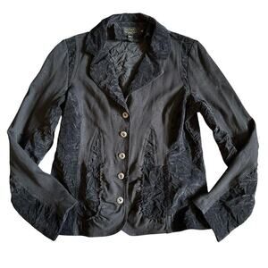 Women’s Icelandic Design Fitted Western Jacket Blazer Medium Crushed Velvet